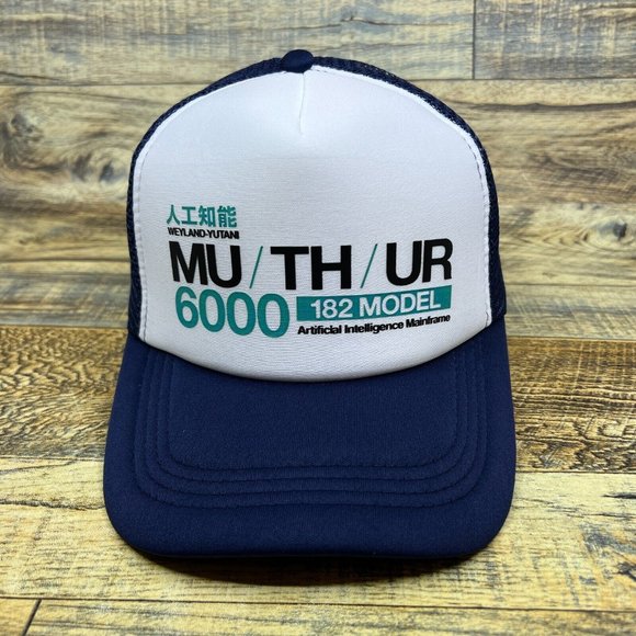 Alien MU/TH/UR 6000 Mens Trucker Hat Navy Snapback Adjustable AI Mainframe Cap - Picture 2 of 8